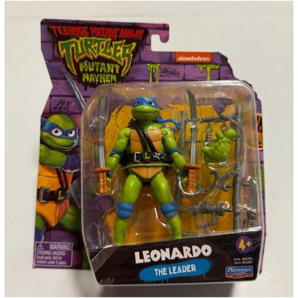 Playmates TMNT Mutant Mayhem 4.5″ Leonardo The Leader Action Figure - Picture 2 of 7